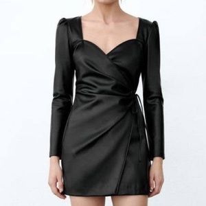 Zara faux leather wrap dress from Zara size small